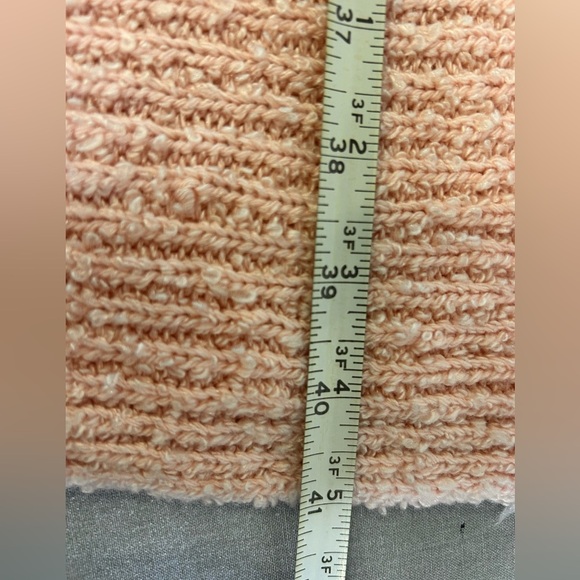 🌸”Karen Scott Vintage Baby Pink Nubby Knot Open Front Cardigan w/ Pockets Size L - Picture 13 of 17